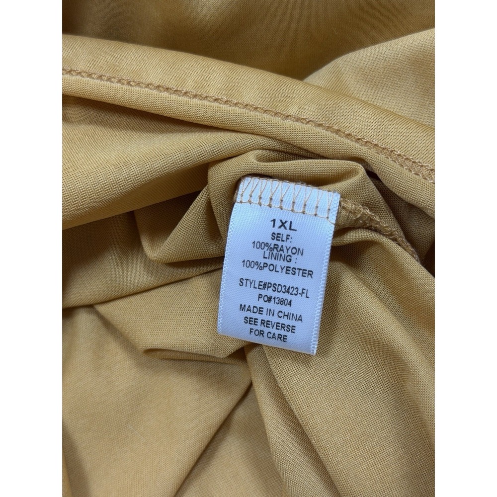 Baltic Born Midi Dress Mustard Floral Embroidered Tiered Boho Size 1XL - Picture 8 of 8